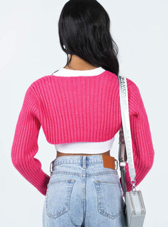 Aytan Bolero Sweater Pink Princess Polly  Cropped 