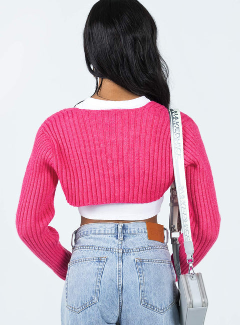 Aytan Bolero Sweater Pink Princess Polly  Cropped 