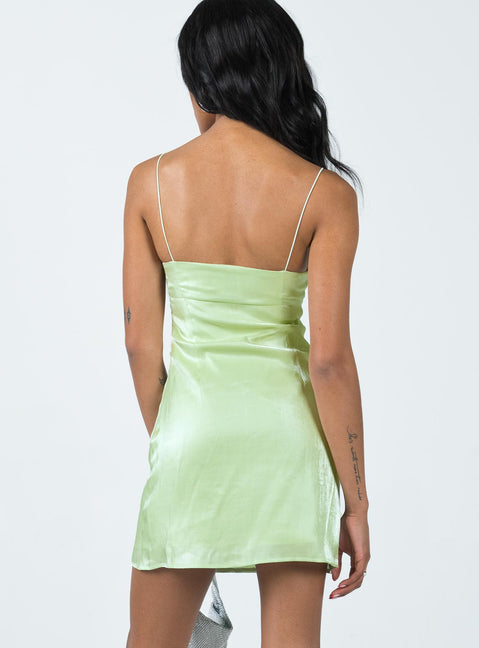 product Princess Polly Asymmetric Neckline  Simmons Mini Dress Green