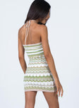 back view of model wearing Princess Polly Ariella Mini Dress Green 