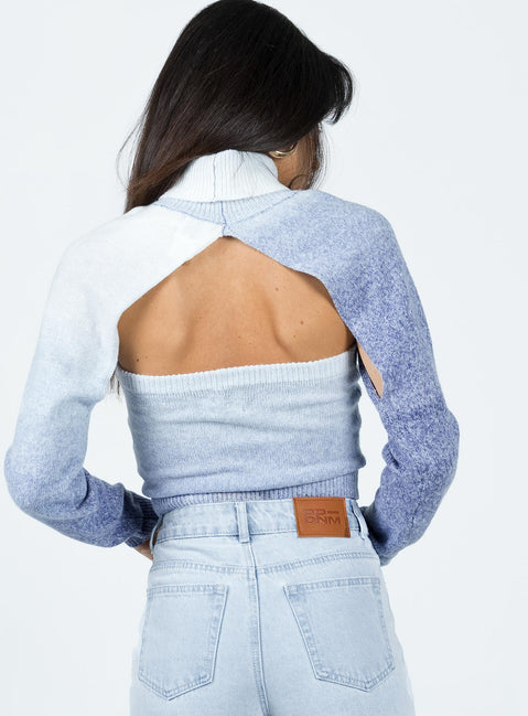 Taggart Two Piece Sweater Blue Princess Polly  Cropped 