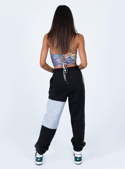 back view of model wearing Princess Polly Speedway Trackpants Multi 