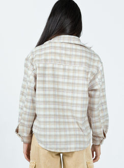 Jacket Plaid print Soft knit material Button front fastening Twin chest pockets Single button on cuff