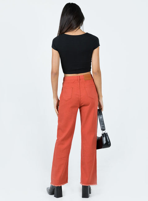 product Princess Polly Mid Rise  Kalinda Denim Jeans Red