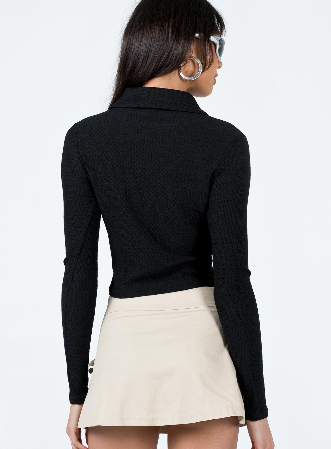 product Princess Polly Full Sleeves Square Neck  Trey Long Sleeve Top Black