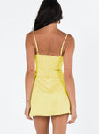 Princess Polly Sweetheart Neckline  Della Mini Dress Butter Yellow