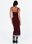 product Motel Tresha Skirt Mesh Burgundy 199 Princess Polly  Midi Skirts 