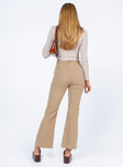 back view of model wearing Princess Polly Richmond Pants Tan 