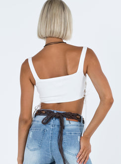 product Princess Polly Sleeveless Square Neck  Rosello Top White