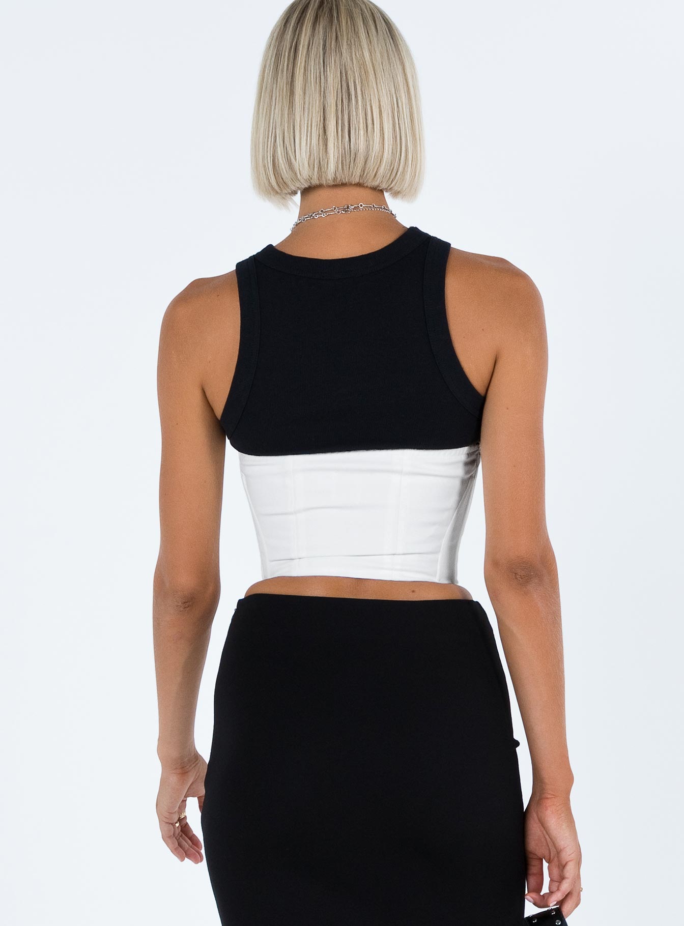 product Princess Polly Short Sleeves Crew Neck  Rosina Underbust Corset White