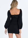 product Princess Polly Sweetheart Neckline Sweetheart Neckline High Neck  Treacy Long Sleeve Mini Dress Black