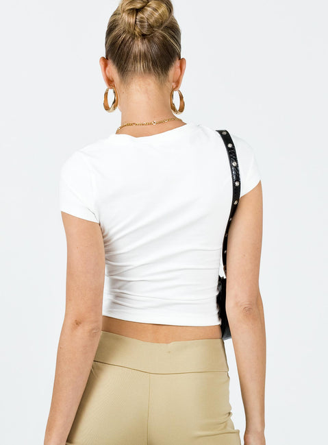 product Princess Polly Short Sleeves Square Neck  Archana Top White