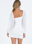 product Princess Polly Asymmetric Neckline  Joslyn Long Sleeve Mini Dress White