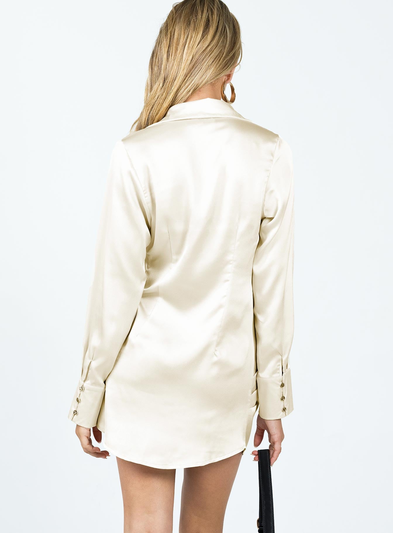 product Princess Polly Scoop Neck  Ixia Long Sleeve Mini Dress Cream