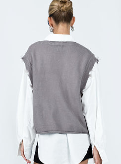 Adler Knit Vest Grey Princess Polly  long 