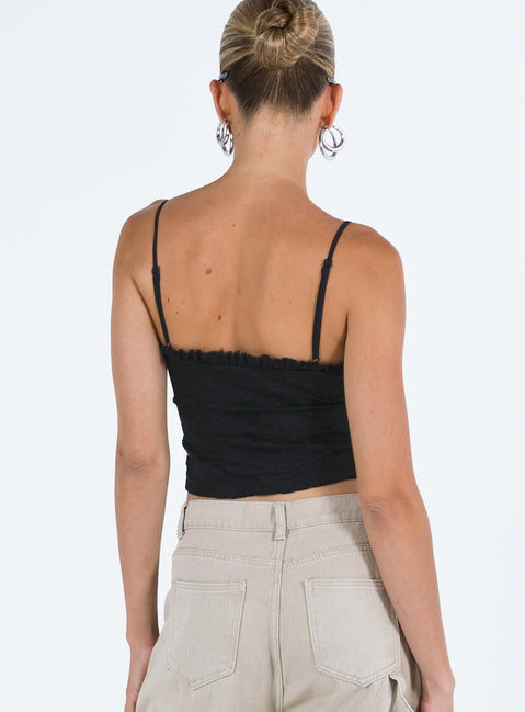 product Princess Polly Sleeveless Sweetheart  Marloe Top Black