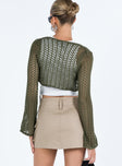 Savi Long Sleeve Cardigan Green Princess Polly  Cropped 