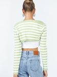 Aytan Bolero Sweater Green/White Princess Polly  Cropped 