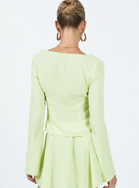 product Princess Polly Full Sleeves Square Neck  Saleya Long Sleeve Top Green