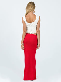 product Belle Knit Maxi Skirt Red Princess Polly  Maxi 