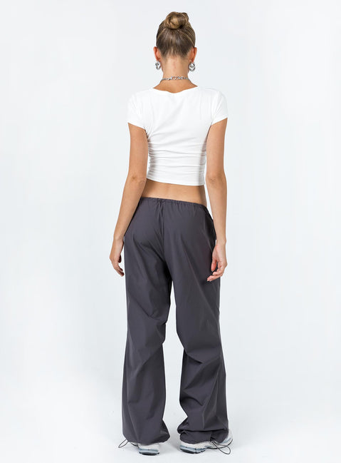 product Princess Polly High Waisted Pants  Snow Parachute Pants Slate