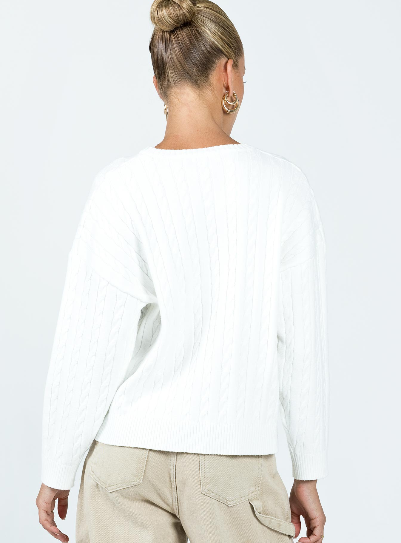 Mirotha Knit Sweater White Princess Polly  Cropped 