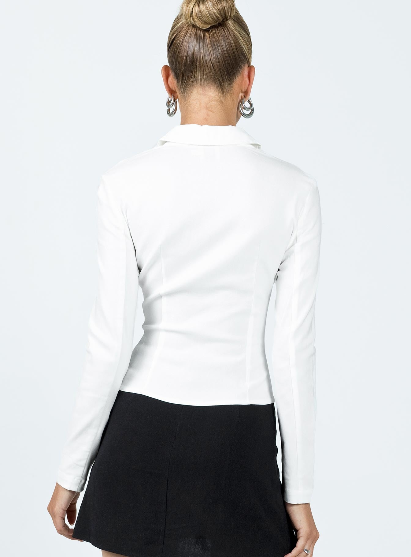 product Princess Polly Full Sleeves V-Neck  Dansie Top White