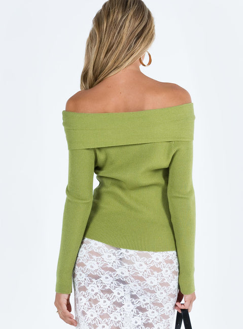 Kaiza Sweater Green Princess Polly  Cropped 