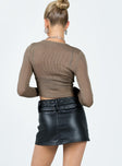 Torridon Eyelet Belt Faux Leather Mini Skirt Black Princess Polly  Mini 