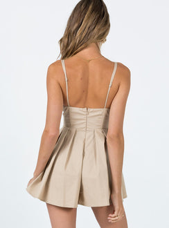 Romper Adjustable shoulder straps  Boning through waist  Invisible zip fastening at back  Relaxed leg 