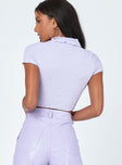 back view of model wearing Princess Polly Imani Top Lilac 