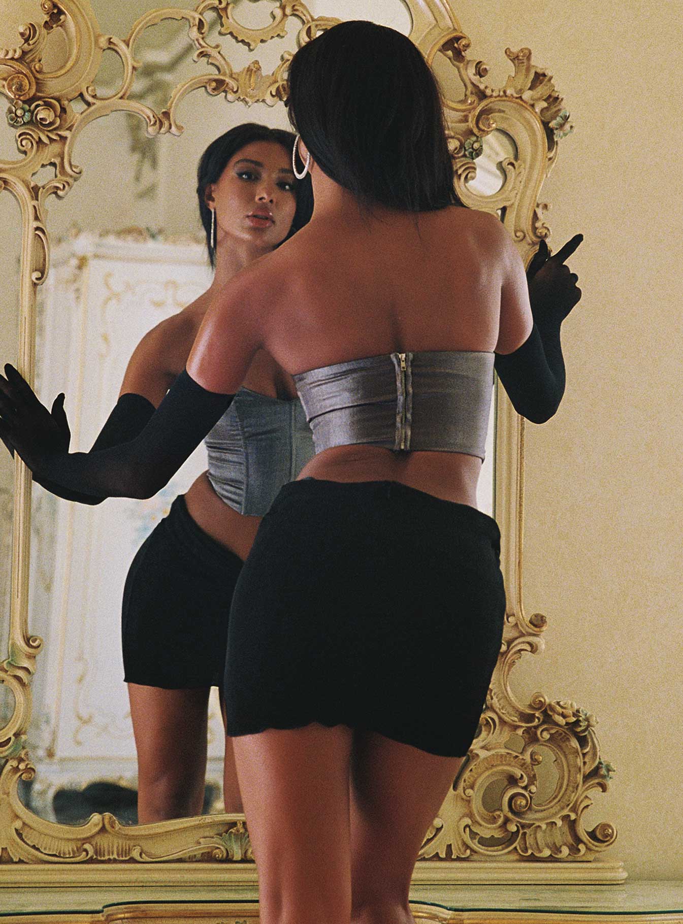 product Princess Polly Sleeveless High Neck  Norris Deep V Corset Slate