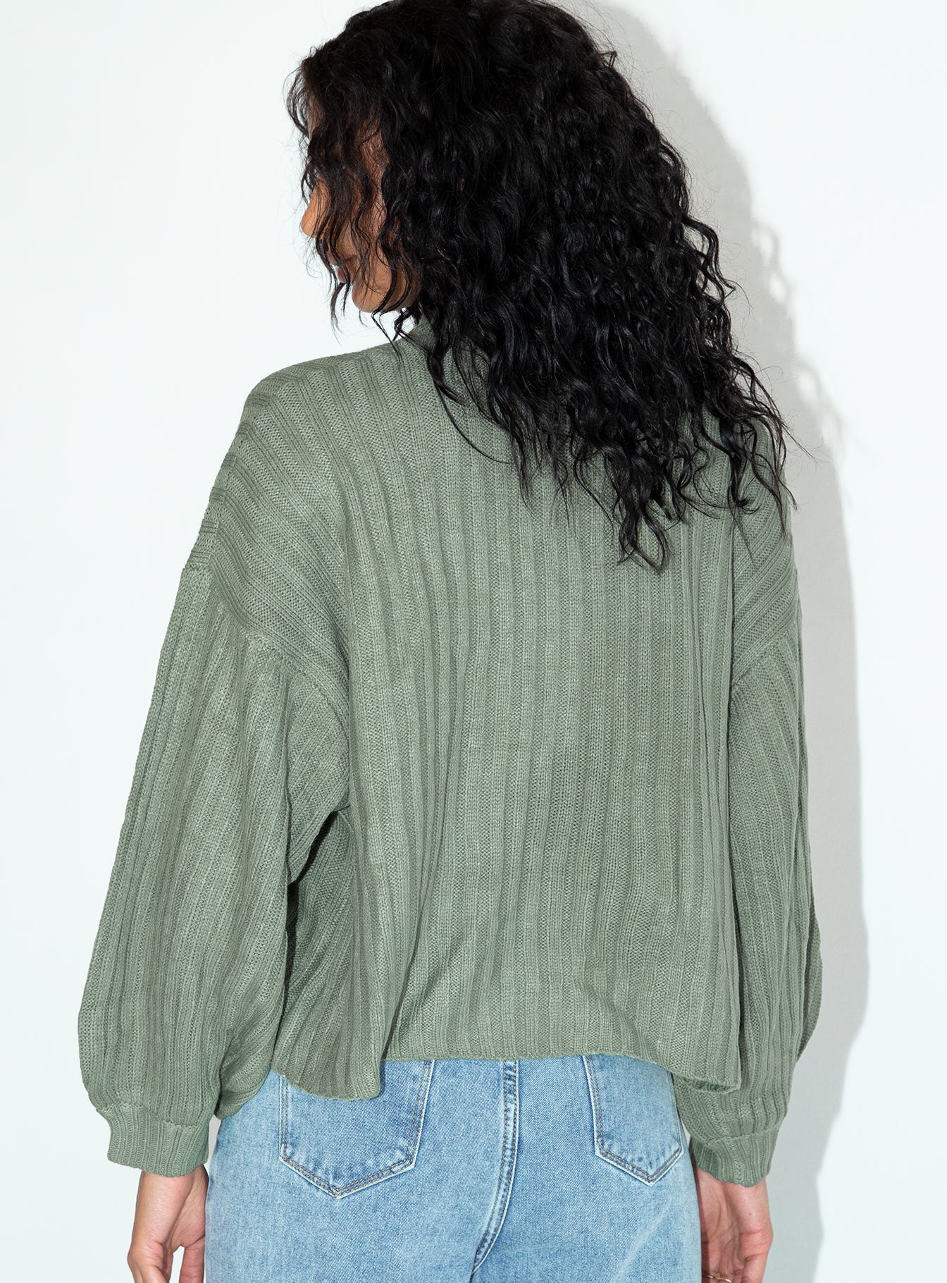 Innerbloom Oversized Sweater Dark Green Princess Polly  Cropped 
