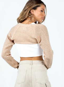 Doherty Bolero Beige Princess Polly  Cropped 