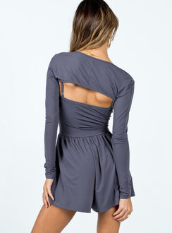Dark grey romper Matching bolero Adjustable shoulder straps