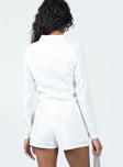 Romper Lapel collar V-neckline Pleated front Zip fastening at front