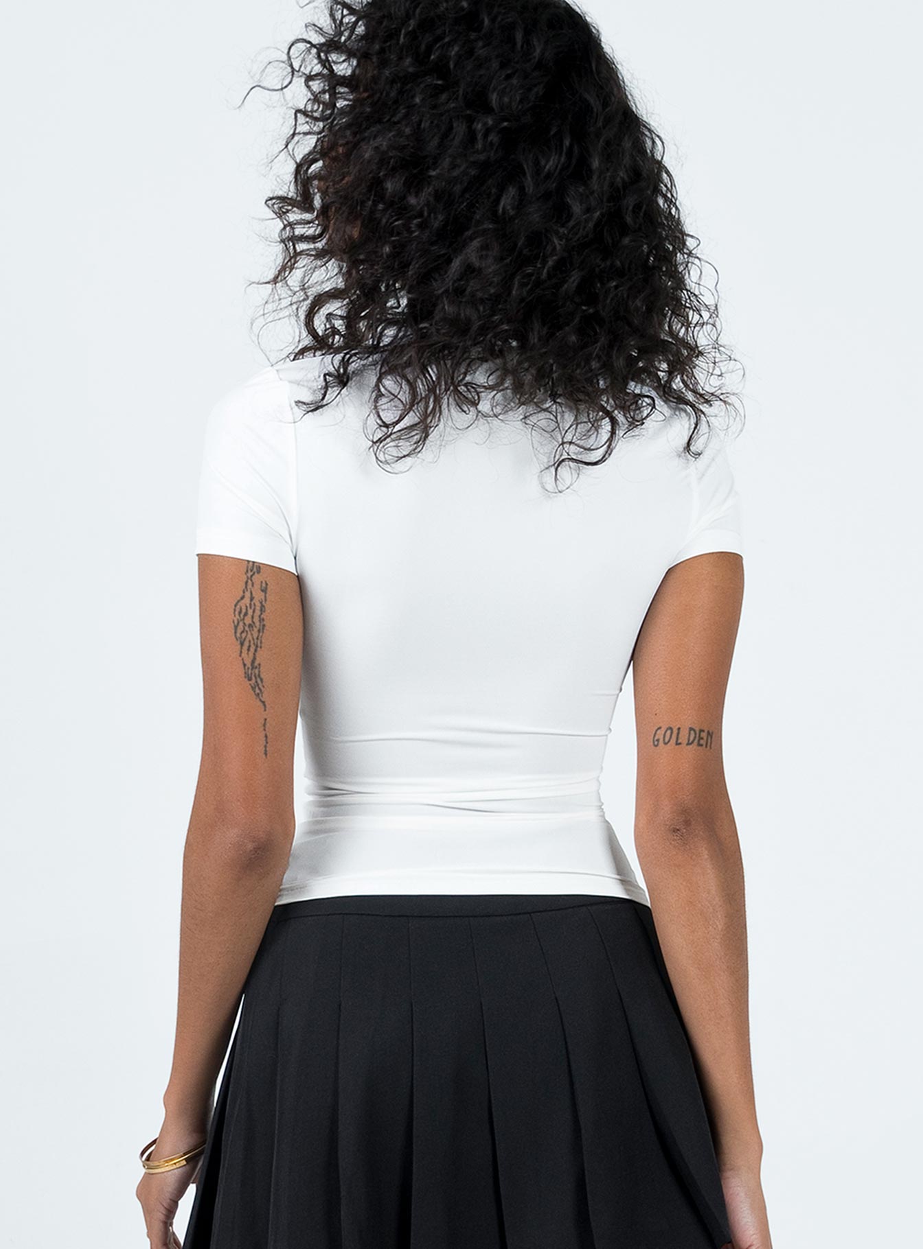product Princess Polly Short Sleeves Square Neck  Lowell Top White