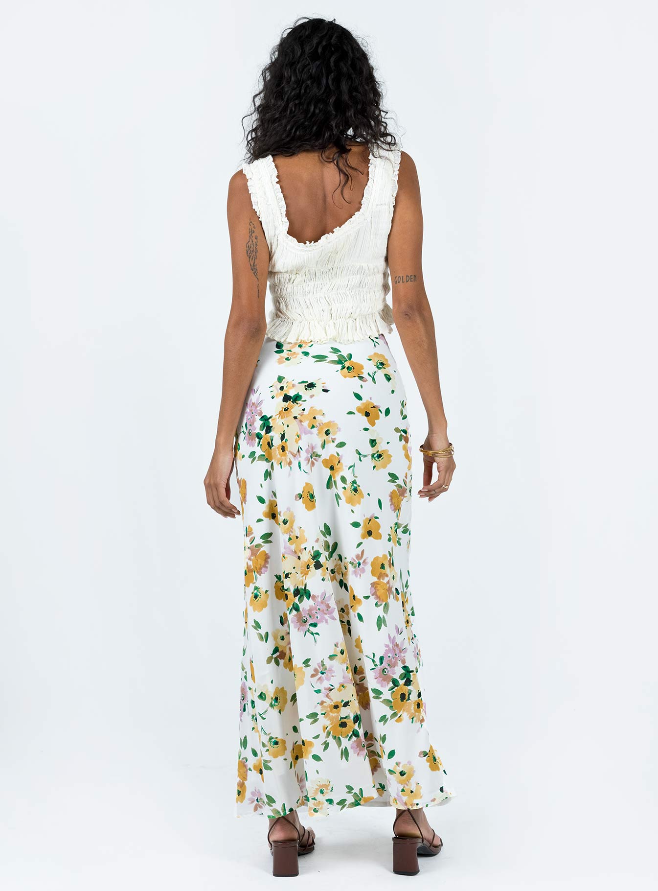 product Thyme Maxi Skirt White Floral Princess Polly  Maxi 