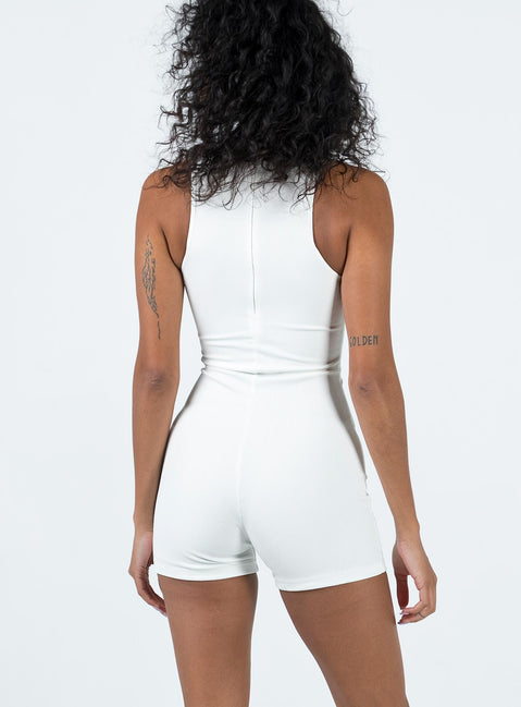 Romper Racer back Invisible zip fastening at back 