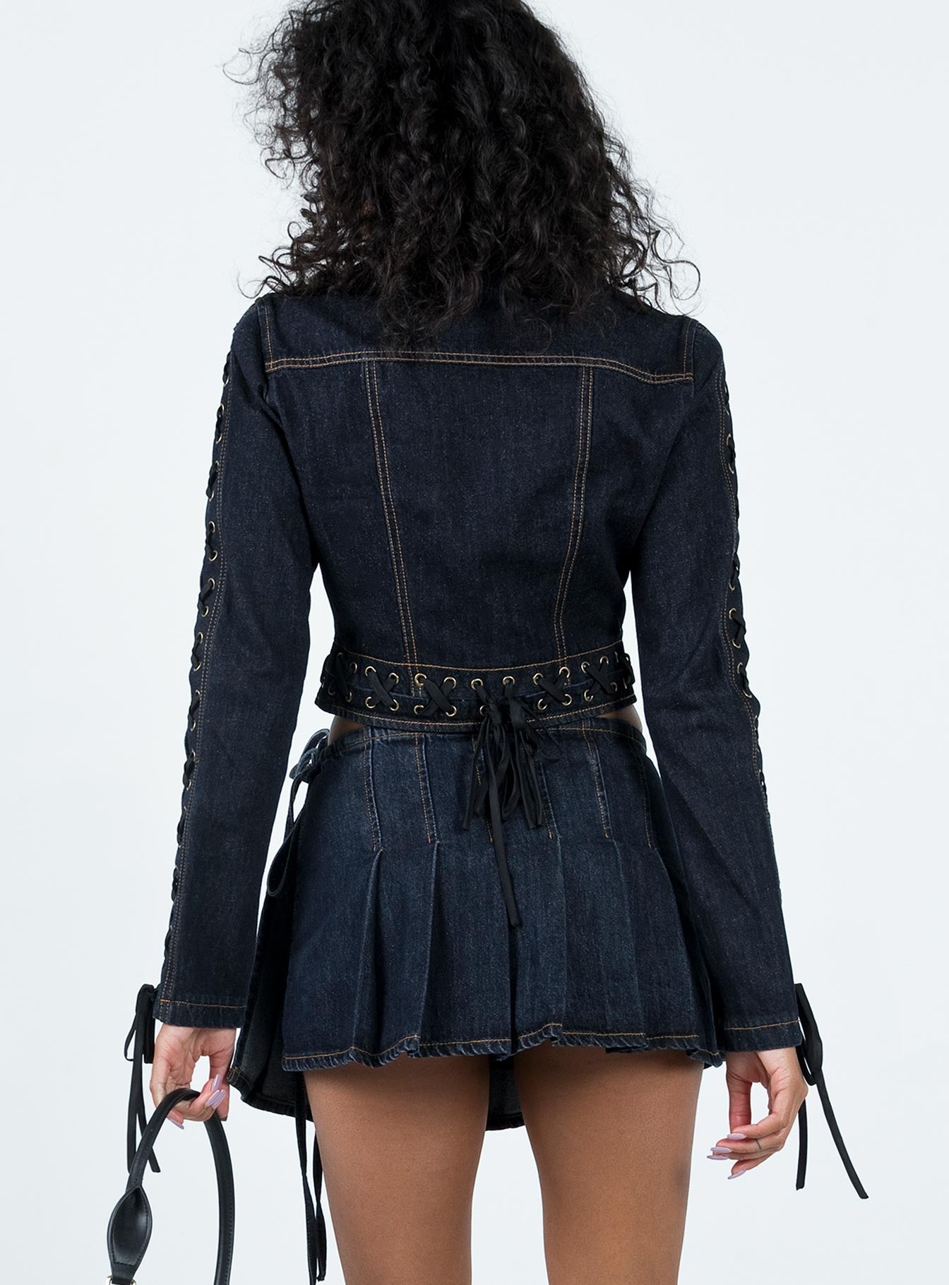 product Camelia Pleat Mini Dark Denim Princess Polly  Mini Skirts 