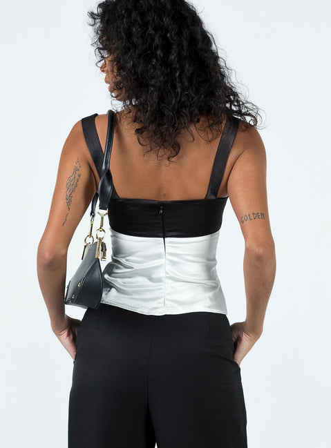 product Princess Polly Sleeveless Square Neck  Chantell Top Black / Cream