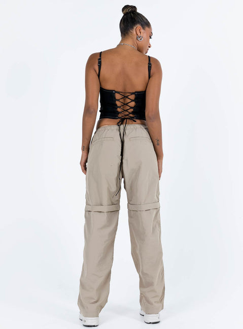 product Princess Polly High Waisted Pants  Stefanni Cargo Pants Beige