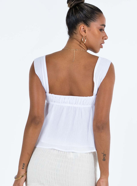 product Princess Polly Sleeveless Square Neck  Mooney Top Ivory