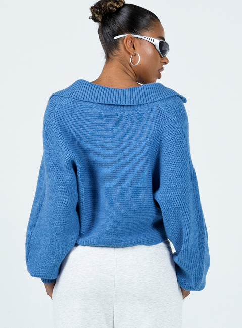 Quinten Sweater Blue Princess Polly  Cropped 