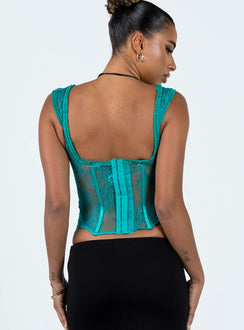 product Princess Polly Sleeveless Plunger  Some Like It Hot Lace Corset Teal