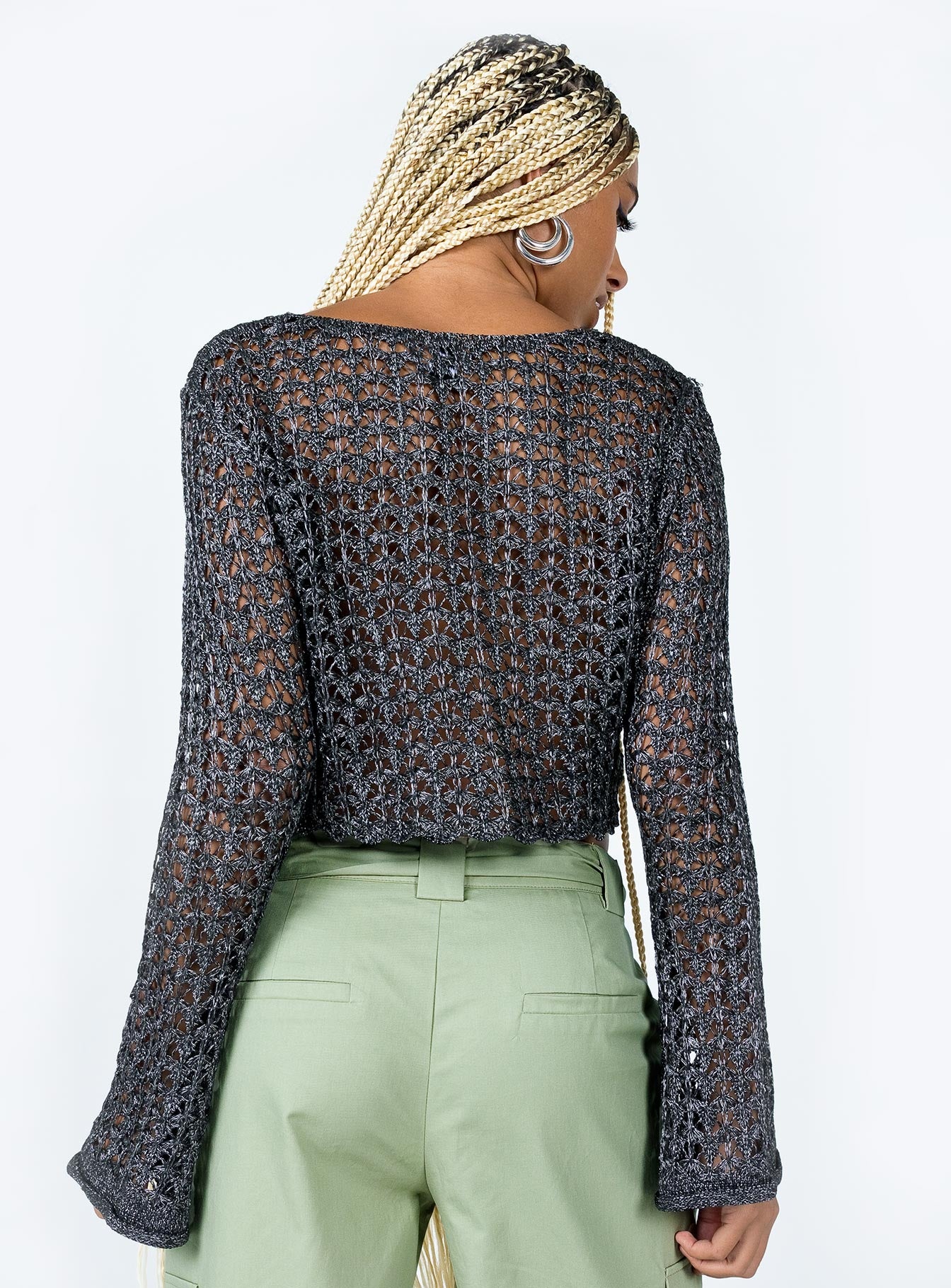 product Princess Polly Full Sleeves Scoop Neck  Mystical Long Sleeve Top Black