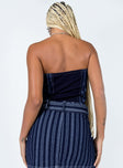 back view of model wearing Princess Polly Fernley Bustier Blue Sleeveless 