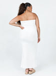 back view of model wearing Princess Polly Oscar Midi Dress White Curve 