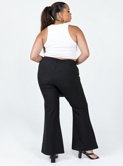 back view of model wearing Princess Polly Lovey Pants Black Curve 