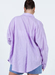 back view of model wearing Princess Polly Elona Shirt Lilac 